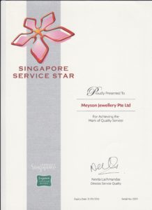 Meyson Jewellery Singapore Service Award