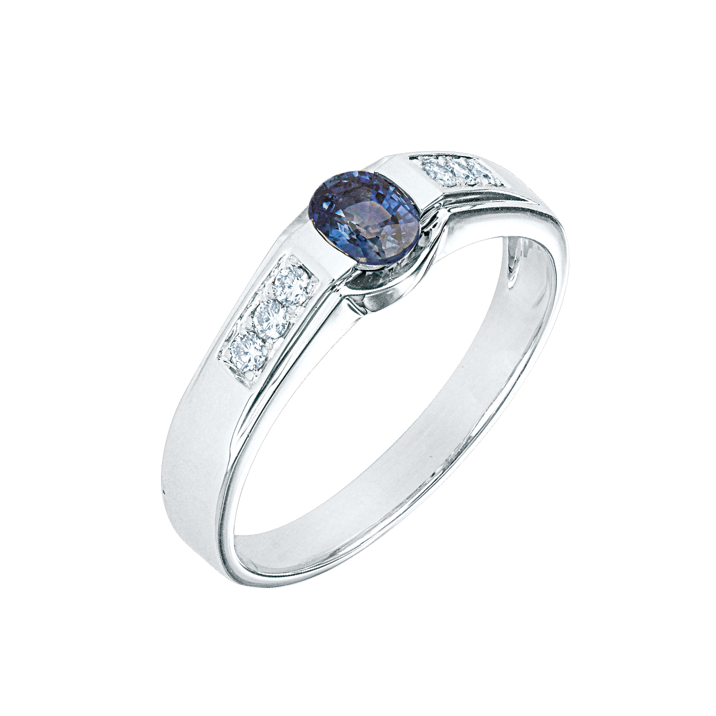Platinum Sapphire Men s Ring with Diamond Meyson Jewellery